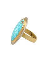 Big Sur Goldsmiths No. 8 Mine Turquoise in Silver, 22k and 18k Gold