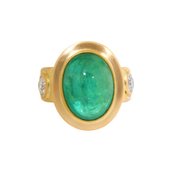 Big Sur Goldsmiths Zambia Emerald Ring in 22k and 18k Gold