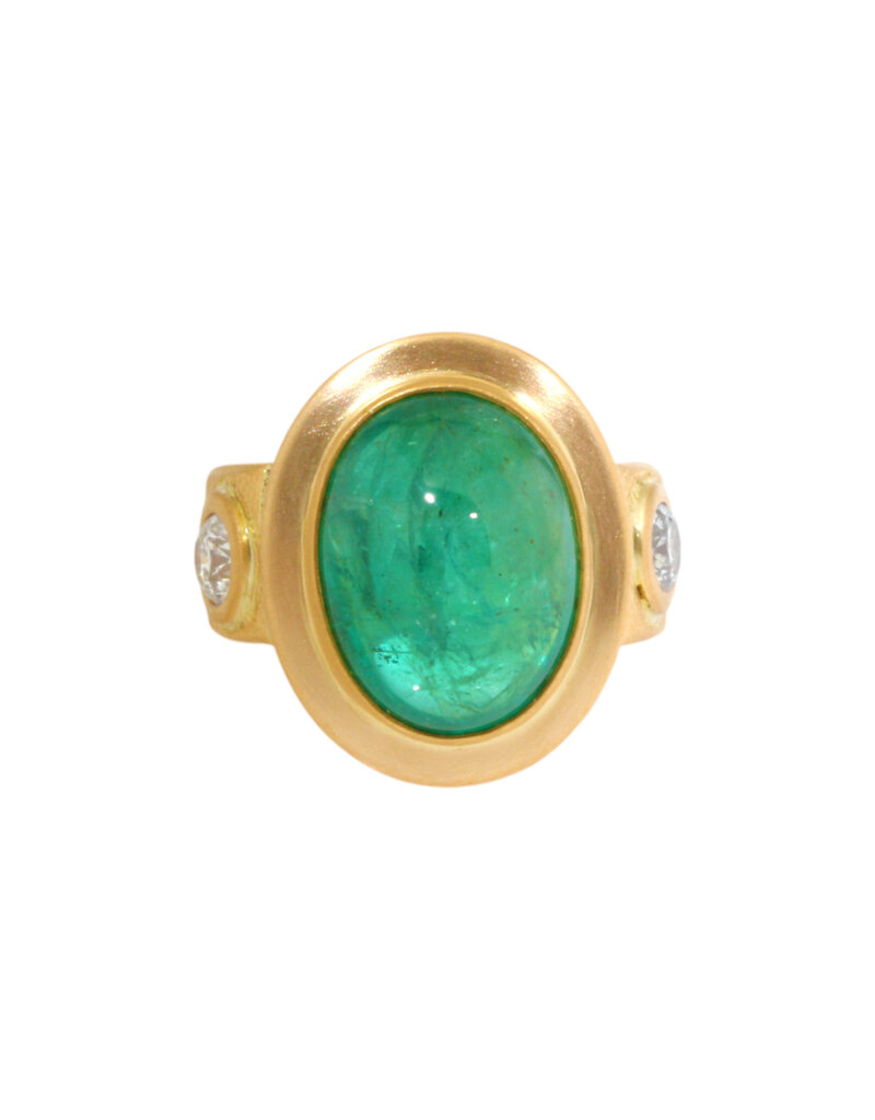Big Sur Goldsmiths Zambia Emerald Ring in 22k and 18k Gold