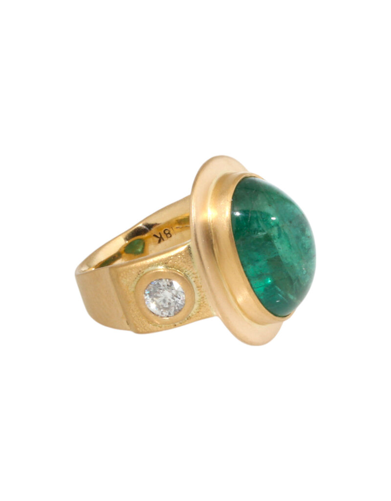 Big Sur Goldsmiths Zambia Emerald Ring in 22k and 18k Gold