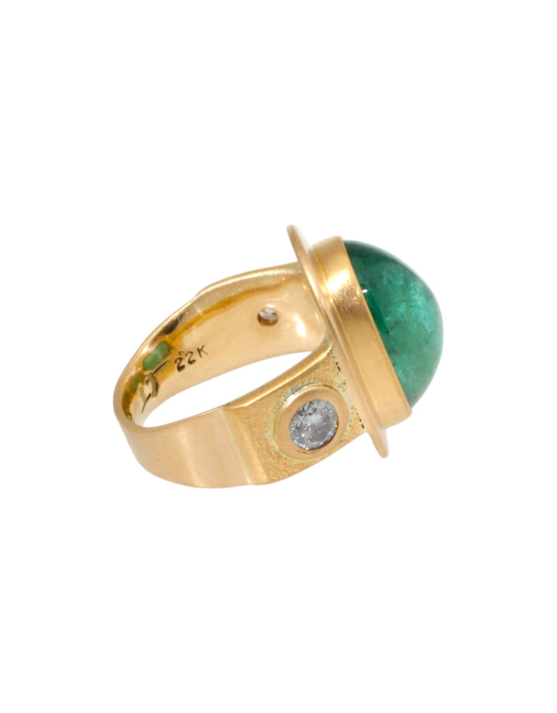 Big Sur Goldsmiths Zambia Emerald Ring in 22k and 18k Gold