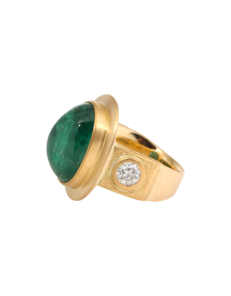 Big Sur Goldsmiths Zambia Emerald Ring in 22k and 18k Gold