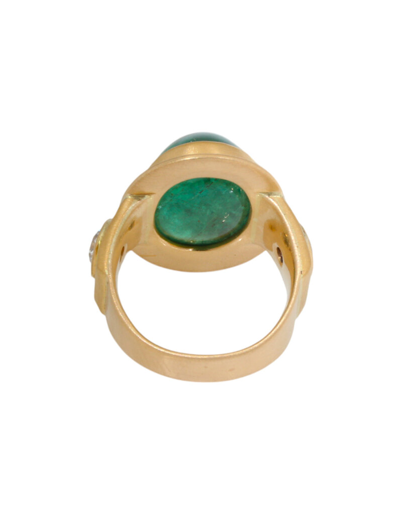Big Sur Goldsmiths Zambia Emerald Ring in 22k and 18k Gold