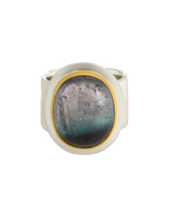 Big Sur Goldsmiths Tri-Color Tourmaline Classic Ring in Silver and 22k Gold