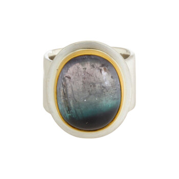 Big Sur Goldsmiths Tri-Color Tourmaline Classic Ring in Silver and 22k Gold