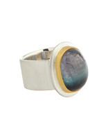 Big Sur Goldsmiths Tri-Color Tourmaline Classic Ring in Silver and 22k Gold