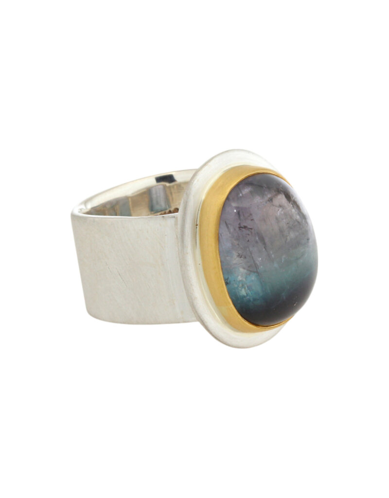 Big Sur Goldsmiths Tri-Color Tourmaline Classic Ring in Silver and 22k Gold
