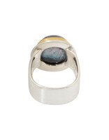 Big Sur Goldsmiths Tri-Color Tourmaline Classic Ring in Silver and 22k Gold