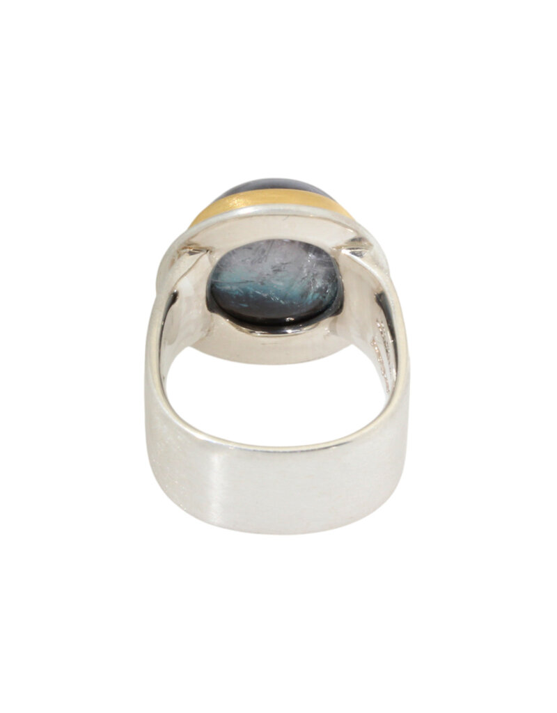 Big Sur Goldsmiths Tri-Color Tourmaline Classic Ring in Silver and 22k Gold