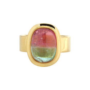 Big Sur Goldsmiths Bi-Color Tourmaline Classic Ring in 22k and 18k Gold