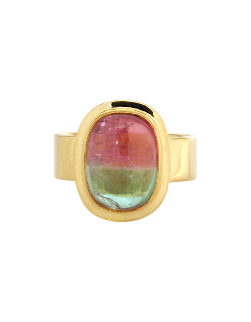 Big Sur Goldsmiths Bi-Color Tourmaline Classic Ring in 22k and 18k Gold