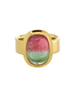 Big Sur Goldsmiths Bi-Color Tourmaline Classic Ring in 22k and 18k Gold