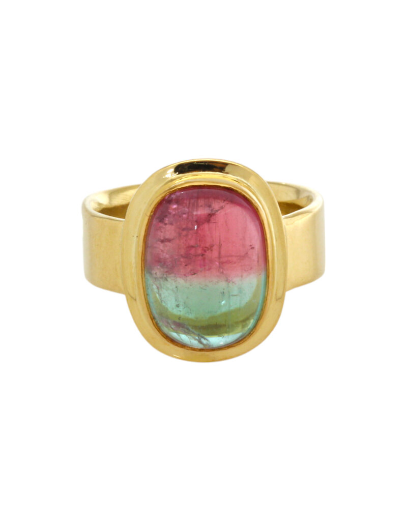 Big Sur Goldsmiths Bi-Color Tourmaline Classic Ring in 22k and 18k Gold