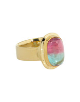 Big Sur Goldsmiths Bi-Color Tourmaline Classic Ring in 22k and 18k Gold