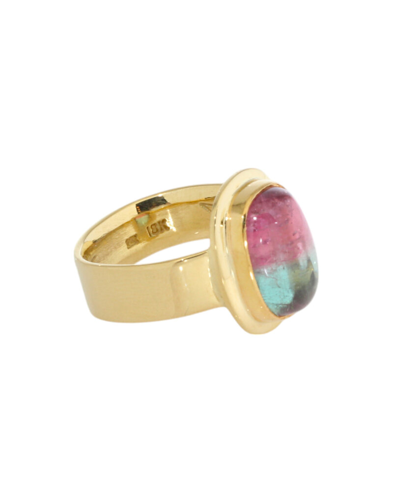 Big Sur Goldsmiths Bi-Color Tourmaline Classic Ring in 22k and 18k Gold