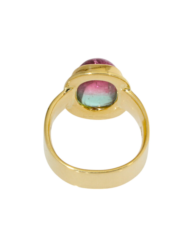 Big Sur Goldsmiths Bi-Color Tourmaline Classic Ring in 22k and 18k Gold