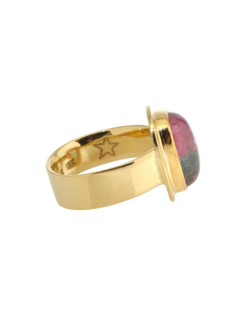 Big Sur Goldsmiths Bi-Color Tourmaline Classic Ring in 22k and 18k Gold