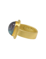 Big Sur Goldsmiths Lilac-Blue Chatoyant Tourmaline Planetary Trio Ring