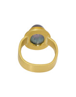 Big Sur Goldsmiths Lilac-Blue Chatoyant Tourmaline Planetary Trio Ring