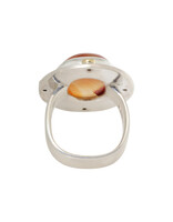 Big Sur Goldsmiths Carnelian Ring with Diamonds in Silver and 22k Gold