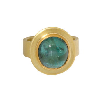Big Sur Goldsmiths Chatoyant Indicolite Tourmaline Planetary Trio Ring