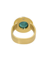Big Sur Goldsmiths Chatoyant Indicolite Tourmaline Planetary Trio Ring