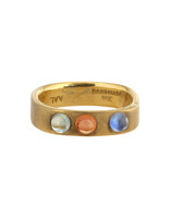 Big Sur Goldsmiths Three Sapphire Cabochon Band in 18k Yellow Gold