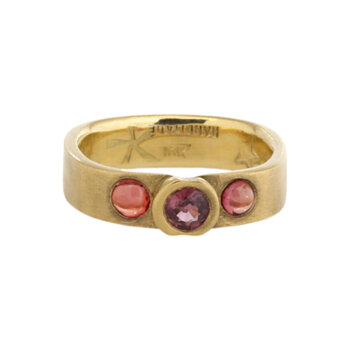 Big Sur Goldsmiths Two Sapphire and Garnet Band in 18k Yellow Gold