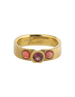 Big Sur Goldsmiths Two Sapphire and Garnet Band in 18k Yellow Gold