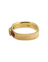 Big Sur Goldsmiths Two Sapphire and Garnet Band in 18k Yellow Gold