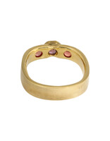 Big Sur Goldsmiths Two Sapphire and Garnet Band in 18k Yellow Gold