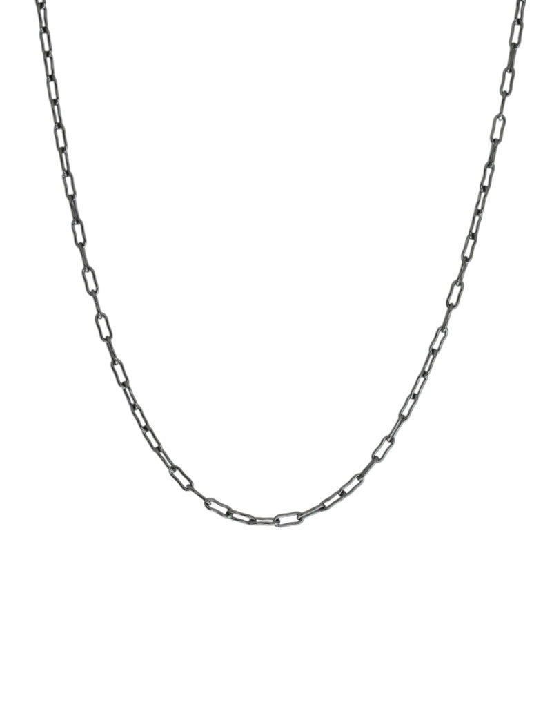 16" - 18 Gauge Bone Link Chain in Oxidized Silver and 18k Gold