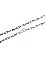 16" - 18 Gauge Bone Link Chain in Oxidized Silver and 18k Gold