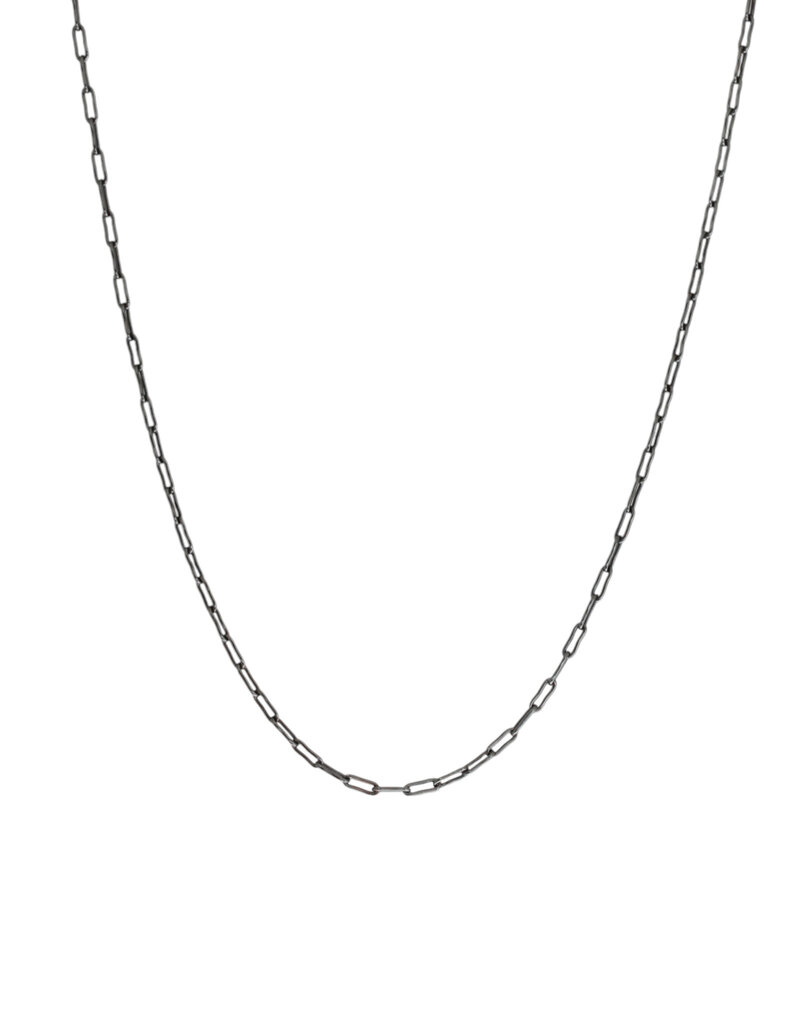 18" - 20 Gauge Bone Link Chain in Oxidized Silver and 18k Gold