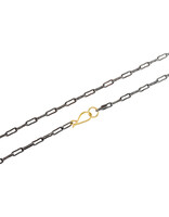 18" - 20 Gauge Bone Link Chain in Oxidized Silver and 18k Gold
