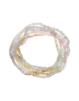 Pastel Sapphire Bead Necklace with 18k Gold Clasp - 39"
