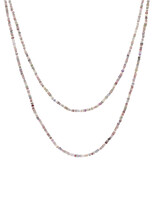 Pastel Pink And Mauve Sapphire Necklace - 52"