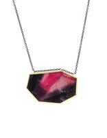 Sam Woehrmann Pink and Black Tourmaline Slice Necklace