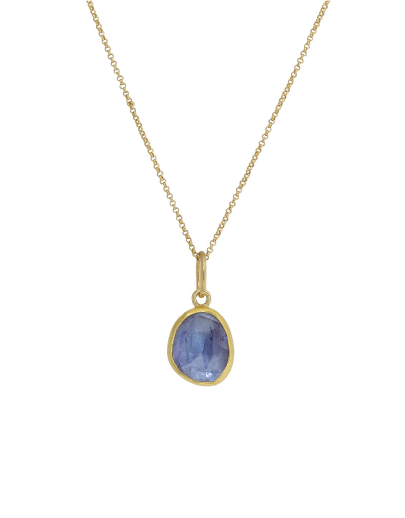 Sam Woehrmann Tanzanite Rose Cut Charm Pendant in 18k, 22k, & Silver