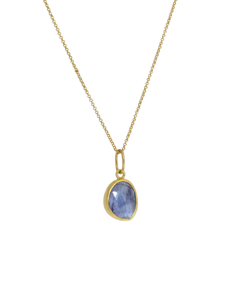 Sam Woehrmann Tanzanite Rose Cut Charm Pendant in 18k, 22k, & Silver