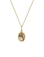 Sam Woehrmann Dendritic Quartz Oval Charm Pendant in 18k, 22k, & Silver