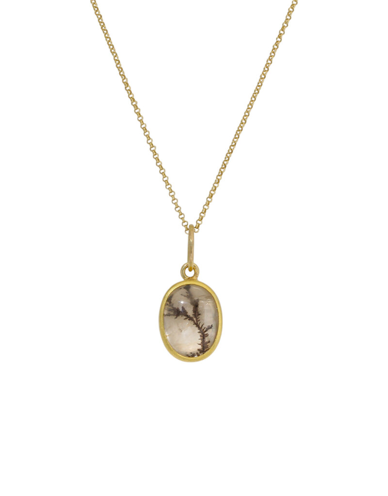 Sam Woehrmann Dendritic Quartz Oval Charm Pendant in 18k, 22k, & Silver