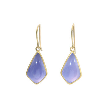 Sam Woehrmann Blue Chalcedony Shield Earrings