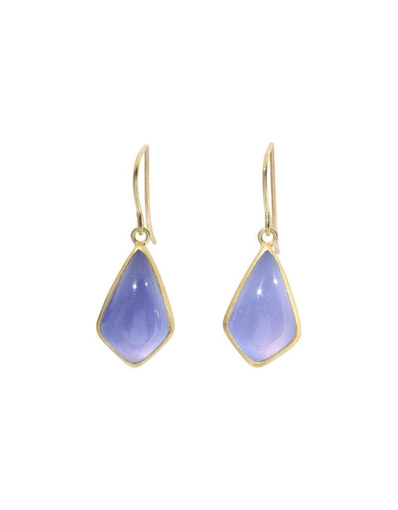 Sam Woehrmann Blue Chalcedony Shield Earrings