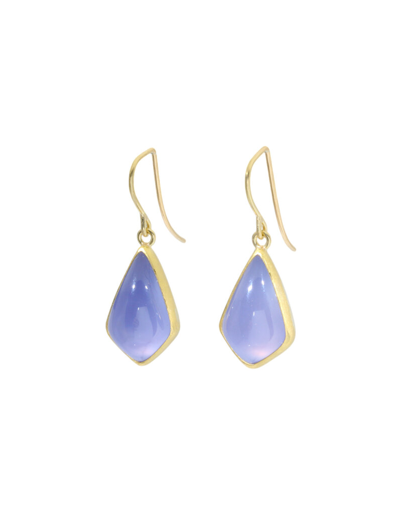 Sam Woehrmann Blue Chalcedony Shield Earrings