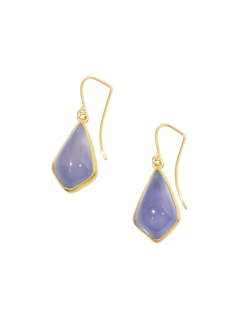 Sam Woehrmann Blue Chalcedony Shield Earrings