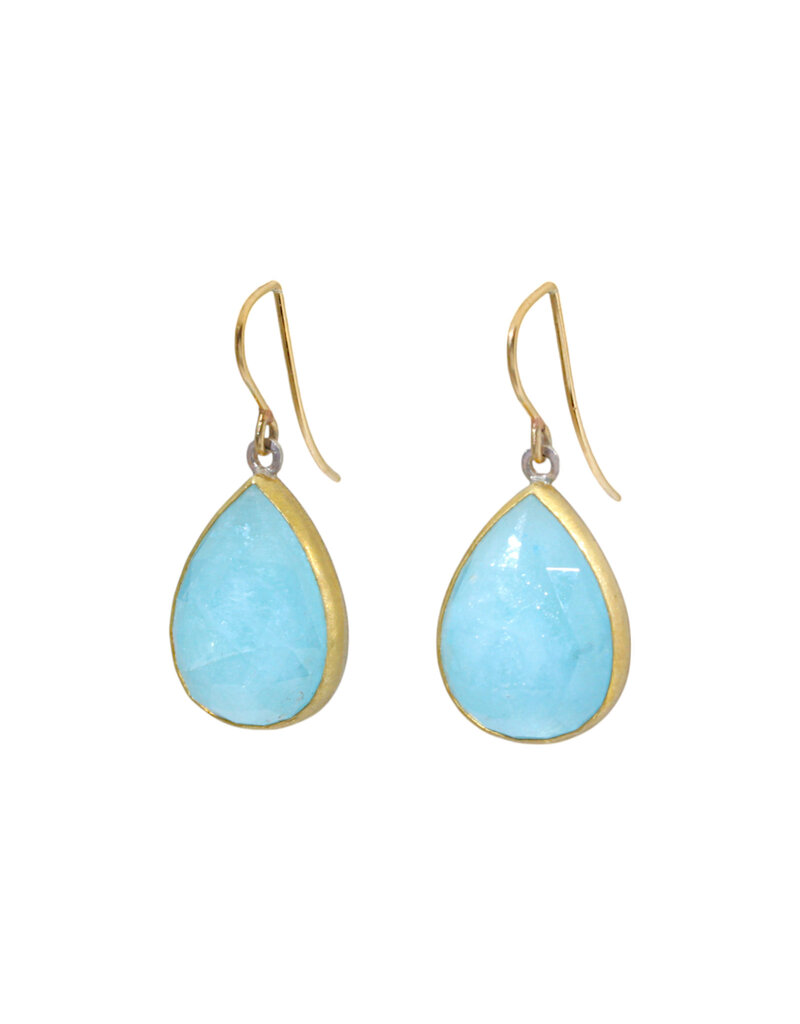 Sam Woehrmann Aqua Rose Cut Drop Earrings