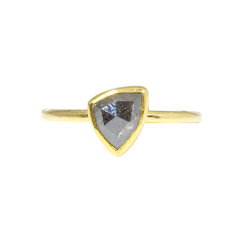 Sam Woehrmann Grey Diamond Rose Cut Trillion Ring in 18k & 22k Gold