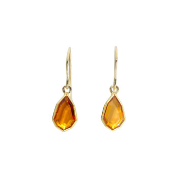 Sam Woehrmann Citrine Tablet Earrings in 18k & 22k Gold