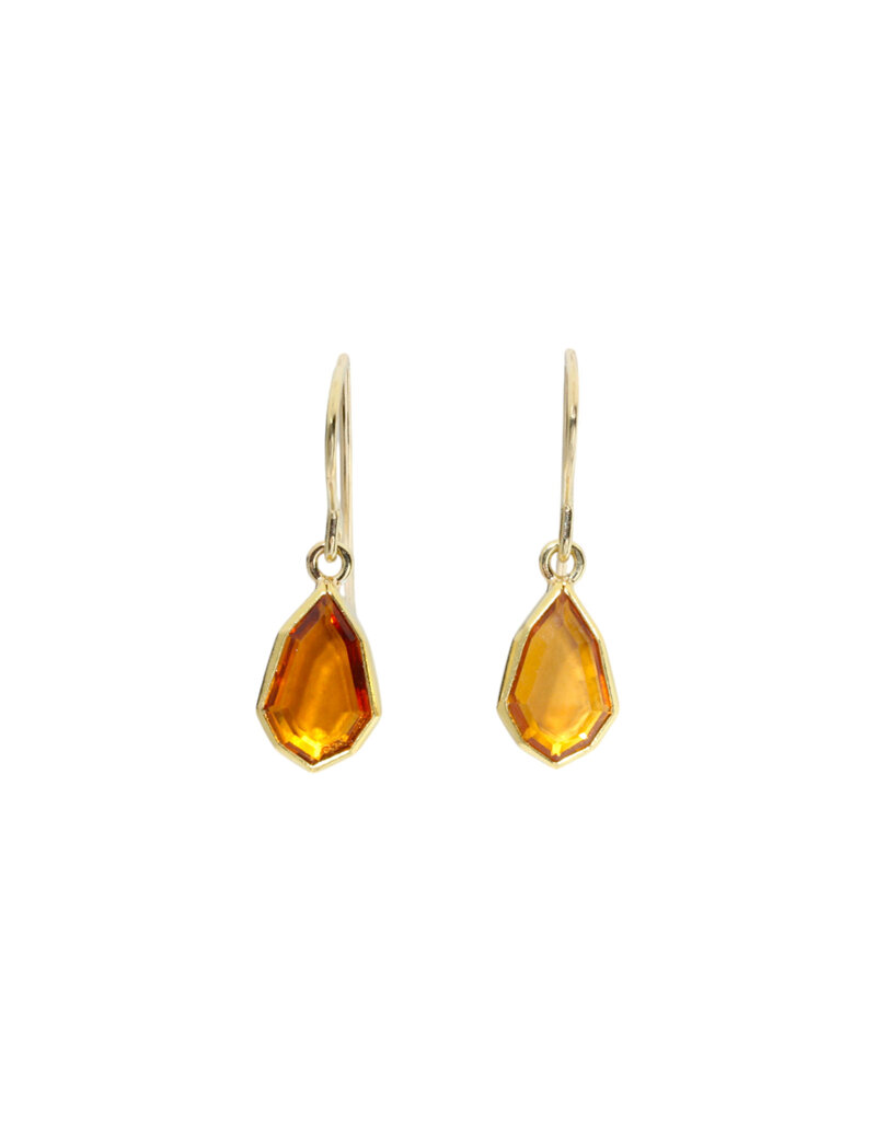 Sam Woehrmann Citrine Tablet Earrings in 18k & 22k Gold